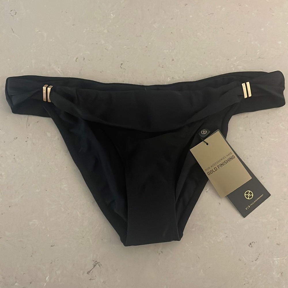 New with tags VIX Paula Hermanny Black Bikini Bottoms Size L